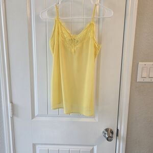Yellow Lace Trim Cami Top